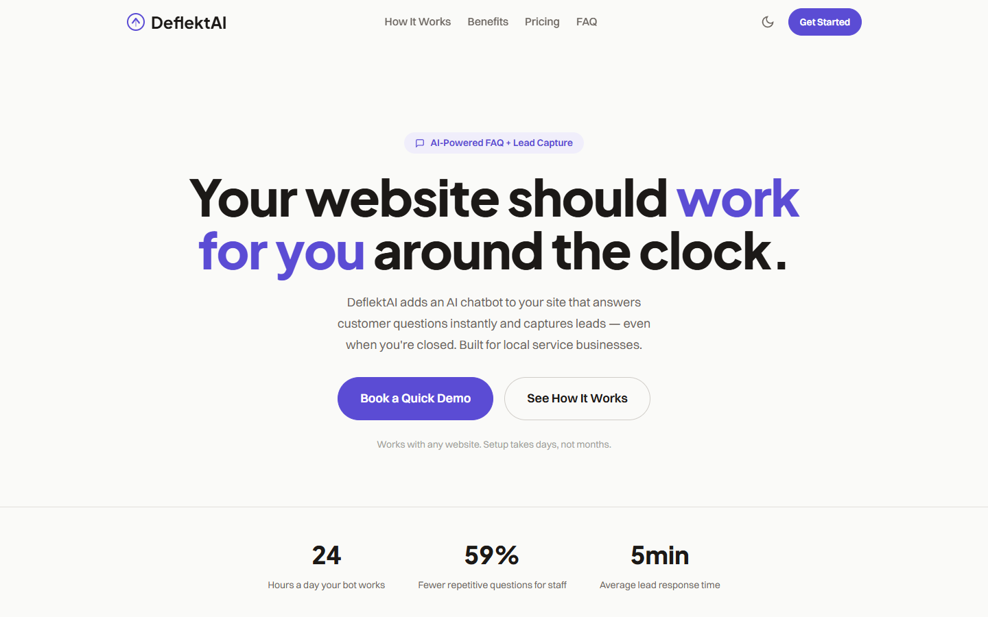 DeflektAI — SaaS landing page built by SiteLift