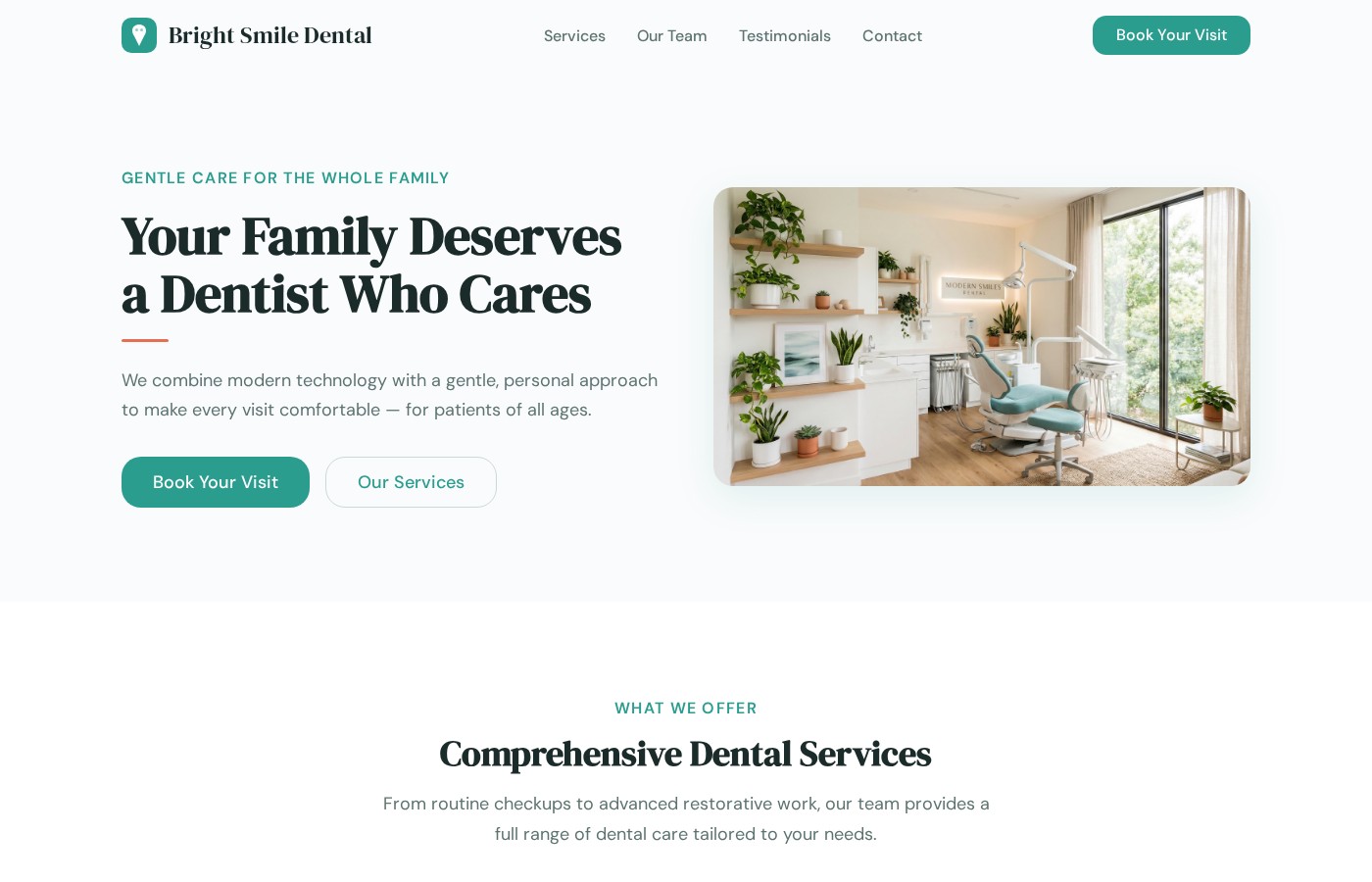 Dental practice website mockup by SiteLift